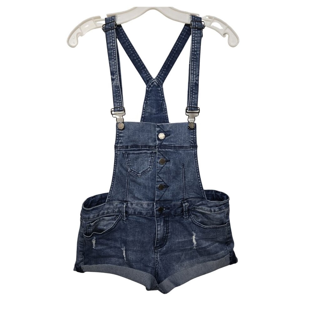 Vintage Y2K YMI Jean Shorts Overalls Shortalls Romper Distressed Denim 2000s